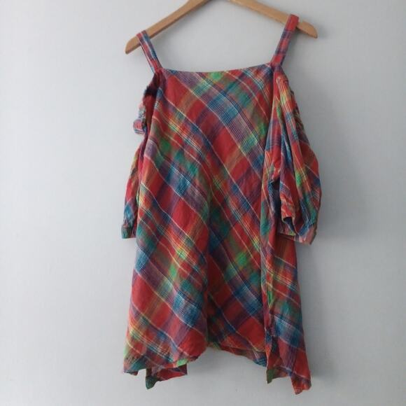 Lauren Ralph Lauren Tops - Lauren Ralph Lauren Plaid Cold Shoulder Top 2X